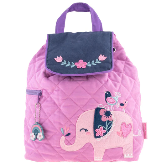 Pink Elephant Quilted Backpack